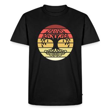 Tree Of Life Style Rétro Vintage - T-shirt Premium bio Homme - noir - Devant - Nico (187cm)