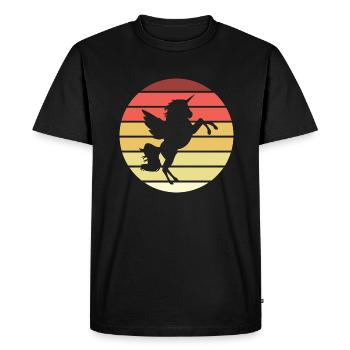 Licorne Rétro Style Vintage - T-shirt Premium bio Homme - noir - Devant - Nico (187cm)