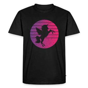 Licorne Rétro Style Vintage - T-shirt Premium bio Homme - noir - Devant - Nico (187cm)
