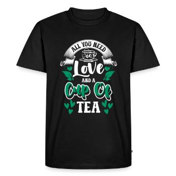 Tea Drinkers Cozy Tea Lovers Teas - Men's Premium Organic T-Shirt - black - Front - Nico (187cm)