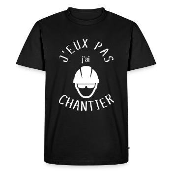 J Peux Pas j ai Chantier - T-shirt Premium bio Homme - noir - Devant - Nico (187cm)