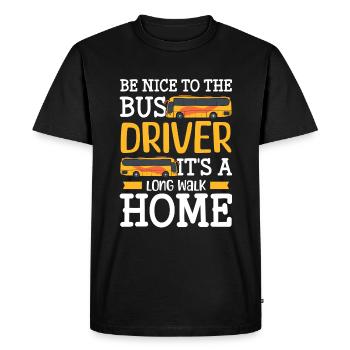 Chauffeur Bus Chauffeur Coach - T-shirt Premium bio Homme - noir - Devant - Nico (187cm)