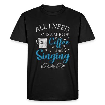 Musique, Mélodie, Voix, Microphone - T-shirt Premium bio Homme - noir - Devant - Nico (187cm)