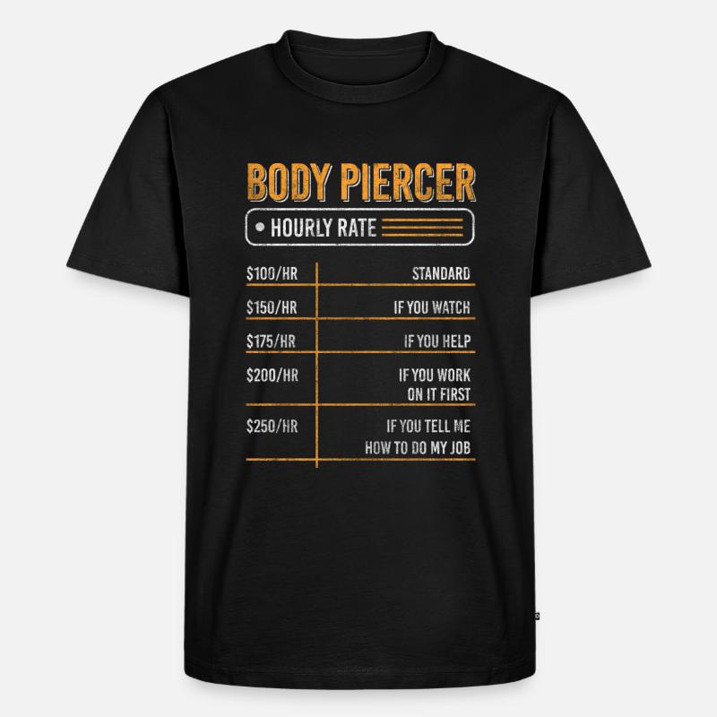 Piercing Nadel - Männer Premium Bio T-Shirt - Schwarz
