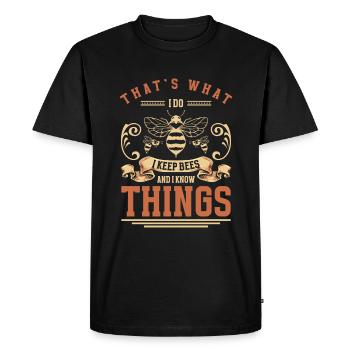 Miel Protection de l’environnement Élevage d’insectes - T-shirt Premium bio Homme - noir - Devant - Nico (187cm)