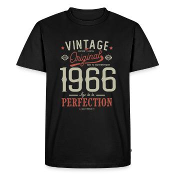 Age of Perfection 1966 Anniversary 56 Years - Men's Premium Organic T-Shirt - black - Front - Nico (187cm)