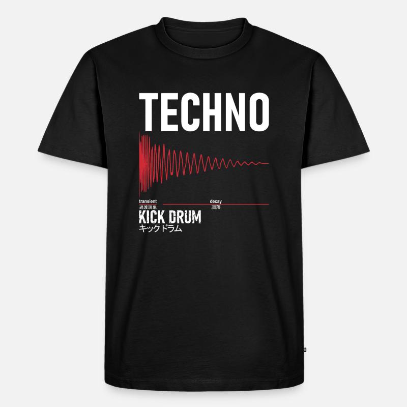 Techno Kick Drum - キックドラム - Männer Premium Bio T-Shirt - Schwarz