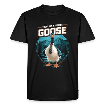 Aujourd’hui, je suis une oie sérieuse, idiote, drôle - T-shirt Premium bio Homme - noir - Devant - Nico (187cm)