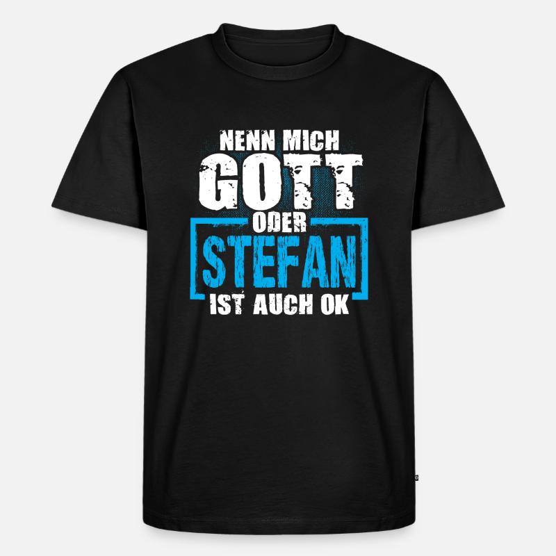 STEFAN - ok - Männer Premium Bio T-Shirt - Schwarz