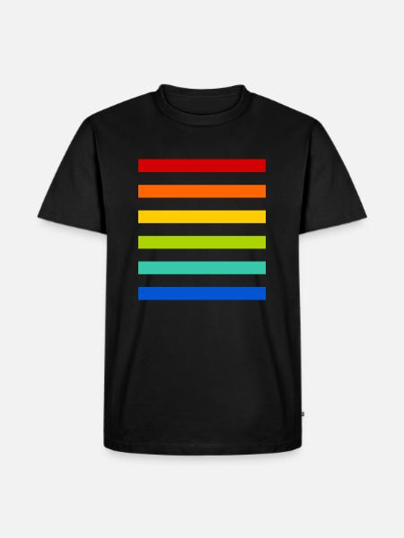 Rainbow Stripes - Men's Premium Organic T-Shirt - black