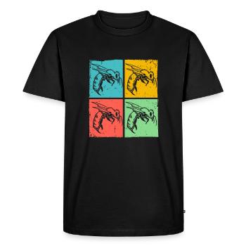 Guêpe Hornet Pop Art Insecte - T-shirt Premium bio Homme - noir - Devant - Nico (187cm)