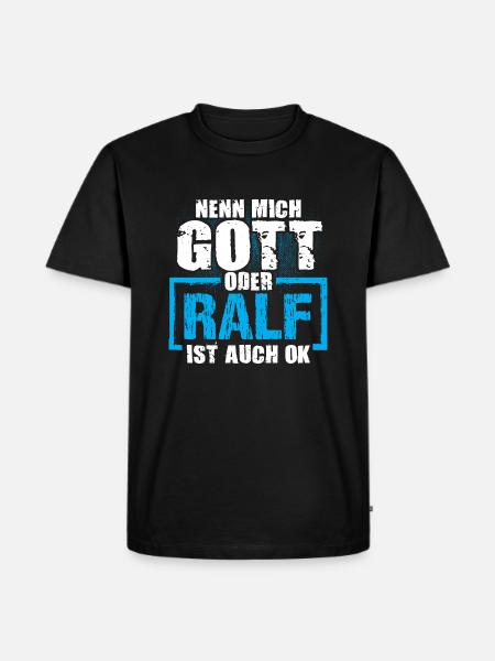 RALF - ok - Männer Premium Bio T-Shirt - Schwarz