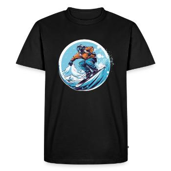 Snowboard ou ski puis après-ski - T-shirt Premium bio Homme - noir - Devant - Nico (187cm)
