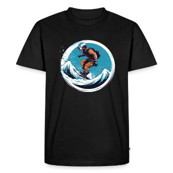 Snowboard ou ski puis après-ski - T-shirt Premium bio Homme - noir - Devant - Nico (187cm)