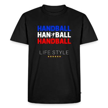 HANDBALL Life Style Blue White Red - Men's Premium Organic T-Shirt - black - Front - Nico (187cm)