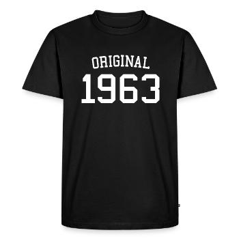 Original 1963, 60 ans, cadeau de 60e anniversaire - T-shirt Premium bio Homme - noir - Devant - Nico (187cm)