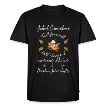 Conseiller scolaire, conseils et lattes aux épices à la citrouille - T-shirt Premium bio Homme - noir - Devant - Nico (187cm)