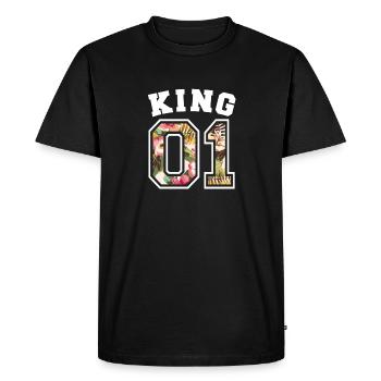 King 01 - T-shirt Premium bio Homme - noir - Devant - Nico (187cm)