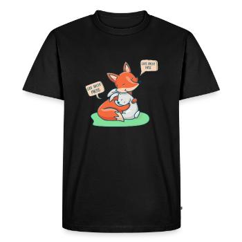 Où le renard et le lièvre disent « bonne nuit » - T-shirt Premium bio Homme - noir - Devant - Nico (187cm)