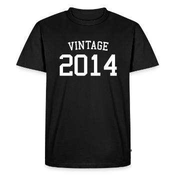 Vintage 2014 - 9 Years Old, 9th Birthday Kids - Men's Premium Organic T-Shirt - black - Front - Nico (187cm)
