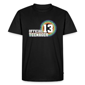 Adolescent officiel 13, cadeau cool 13e anniversaire - T-shirt Premium bio Homme - noir - Devant - Nico (187cm)