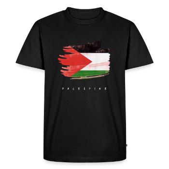 Palestine Drapeau palestinien Aquarelles - T-shirt Premium bio Homme - noir - Devant - Nico (187cm)