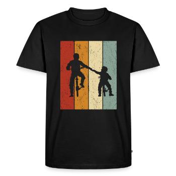 Vater & Sohn Fahrrad Design - Männer Premium Bio T-Shirt - Schwarz - Vorne - Nico (187cm)