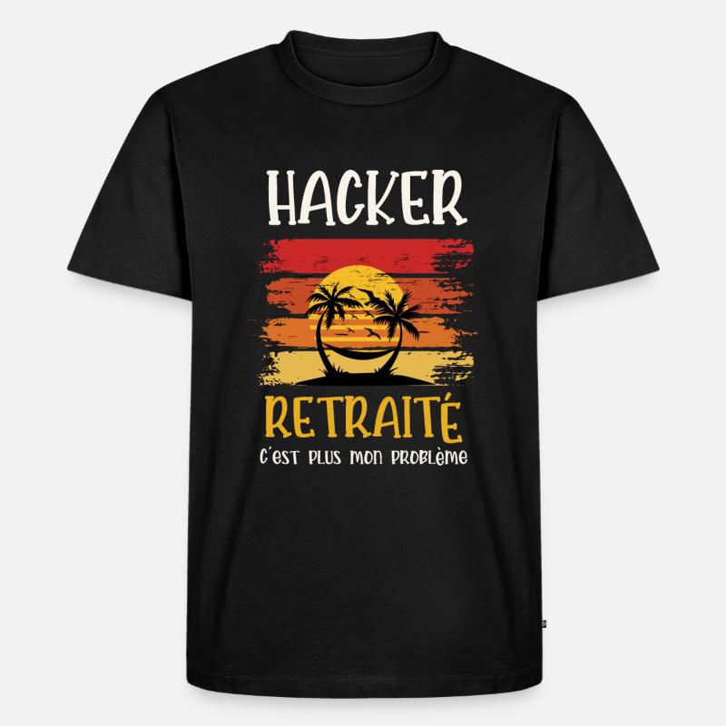 hacker retraité - T-shirt Premium bio Homme - noir