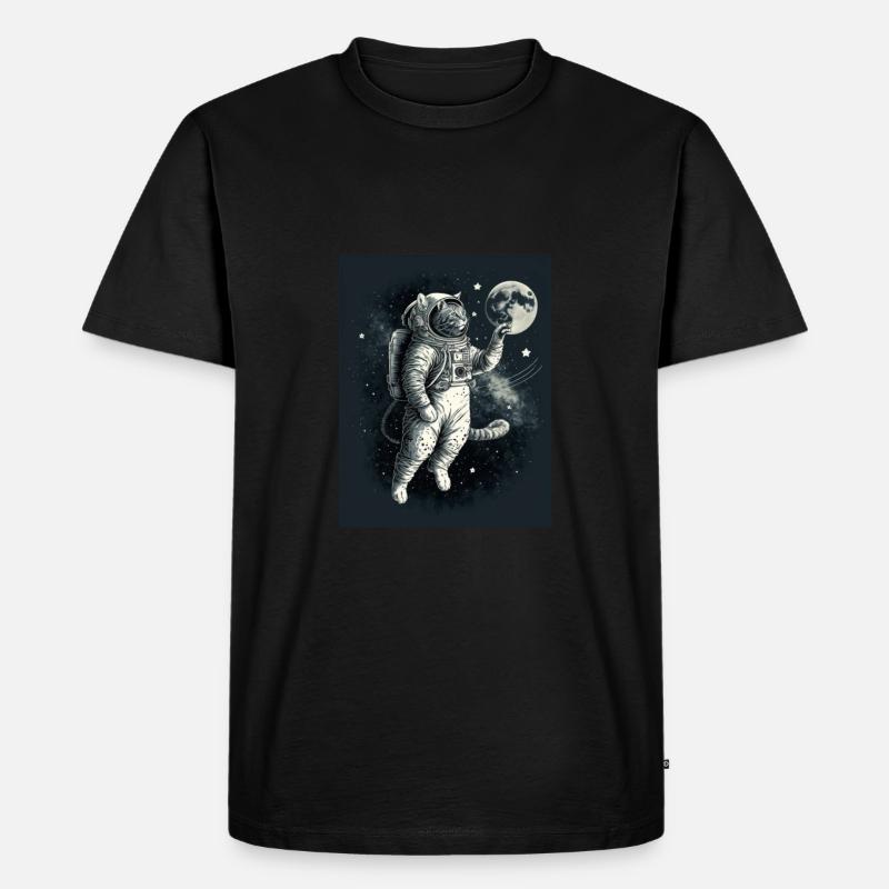 Spacecat Katze - Männer Premium Bio T-Shirt - Schwarz