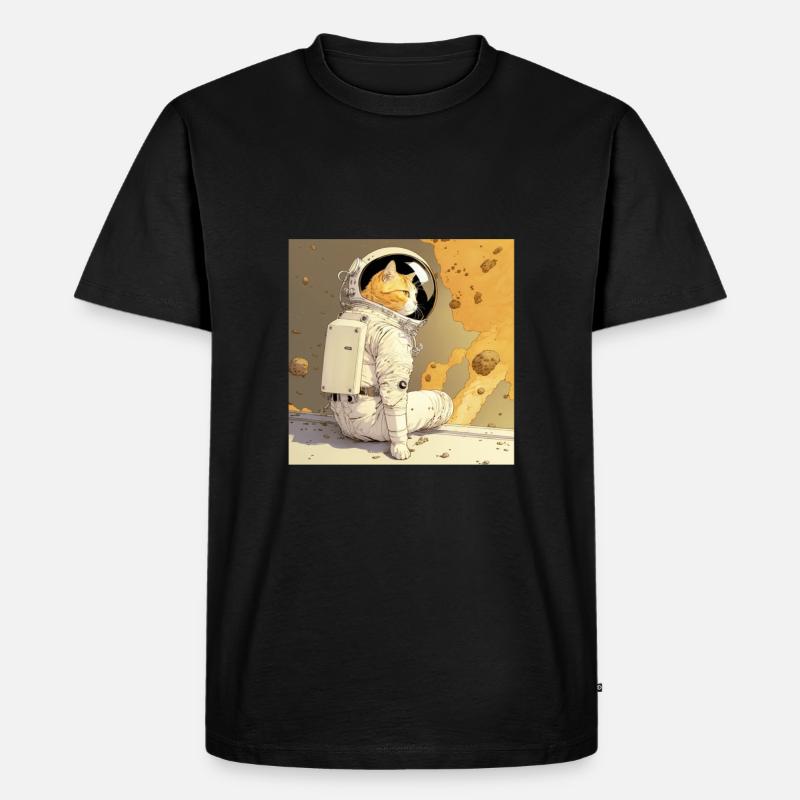 Chat astronaute spatial spatial - T-shirt Premium bio Homme - noir