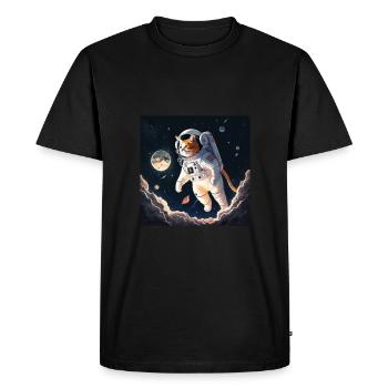 Chat de l’espace Spacecat - T-shirt Premium bio Homme - noir - Devant - Nico (187cm)