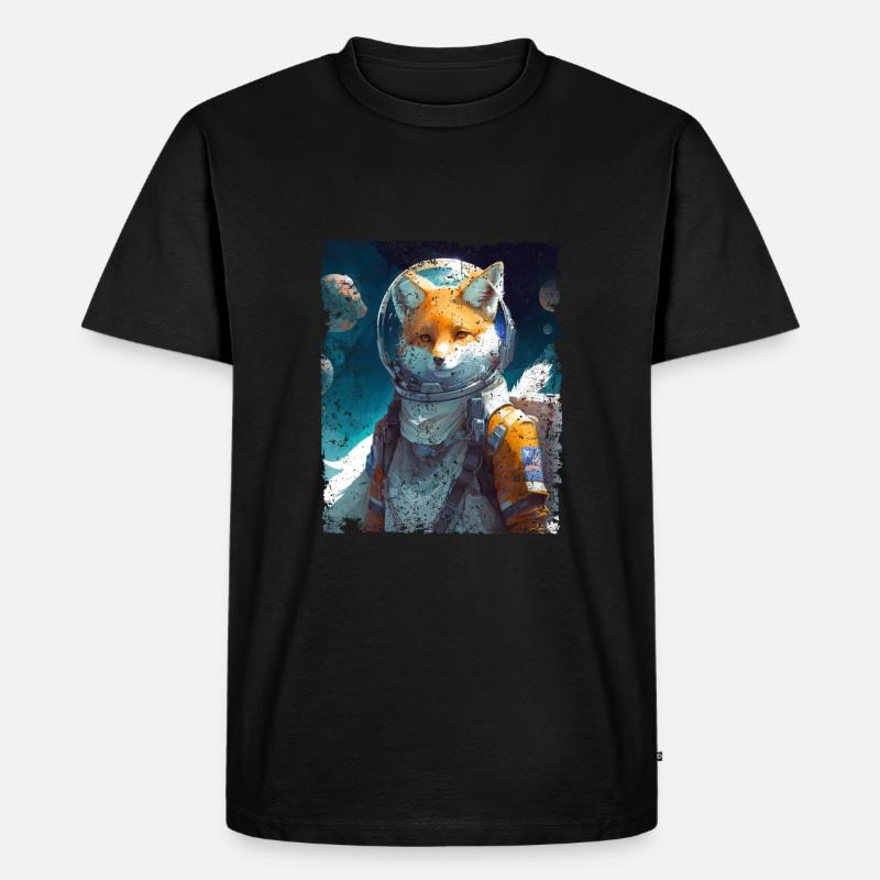 Spacefuchs Fuchs Raumanzug - Männer Premium Bio T-Shirt - Schwarz