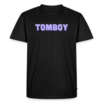 Tomboy purple - Men's Premium Organic T-Shirt - black - Front - Nico (187cm)