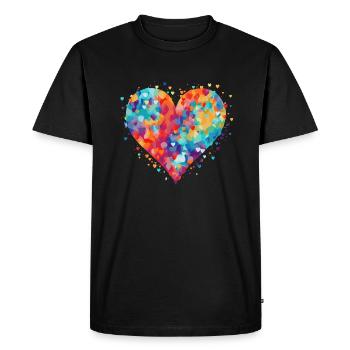 Cologne Carnival Alaaf Jeck Party Confetti Heart - Men's Premium Organic T-Shirt - black - Front - Nico (187cm)