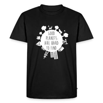 Planet B? - Men's Premium Organic T-Shirt - black - Front - Nico (187cm)