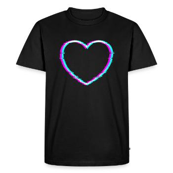 Heart | With cool digital distortion effect - Men's Premium Organic T-Shirt - black - Front - Nico (187cm)