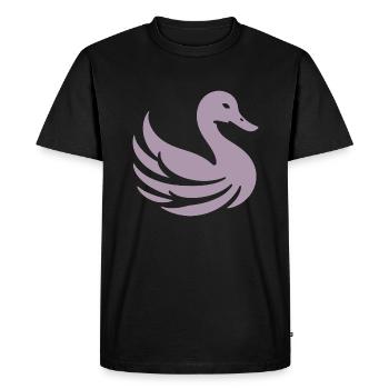 Clear Lines: Duck in Silhouette Minimalist - Men's Premium Organic T-Shirt - black - Front - Nico (187cm)