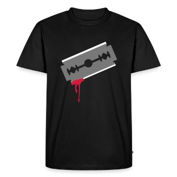 Razor blade blood cut wound scar 3c - Men's Premium Organic T-Shirt - black - Front - Nico (187cm)
