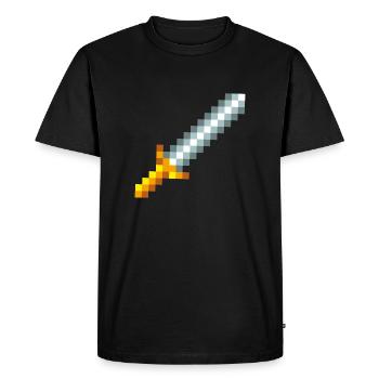Retro 8-bit pixel sword - Men's Premium Organic T-Shirt - black - Front - Nico (187cm)