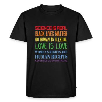 Politische Fragen - Menschenrechte - Demokratie - Männer Premium Bio T-Shirt - Schwarz - Vorne - Nico (187cm)