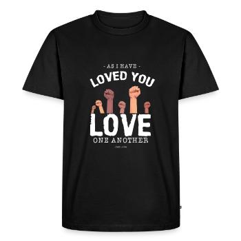 Comme je t'ai aimé, tu t'aimeras l'égalité - T-shirt Premium bio Homme - noir - Devant - Nico (187cm)
