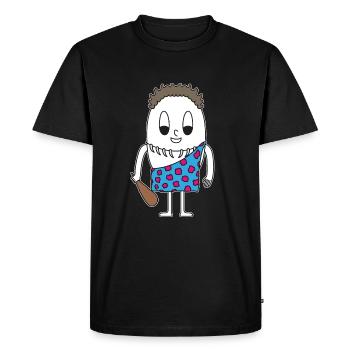 Stone Age Man Egg - Men's Premium Organic T-Shirt - black - Front - Nico (187cm)