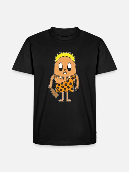 Stone age man egg - Men's Premium Organic T-Shirt - black