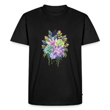 Succulents - Men's Premium Organic T-Shirt - black - Front - Nico (187cm)