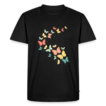 Colorful butterfly butterflies - Men's Premium Organic T-Shirt - black - Front - Nico (187cm)