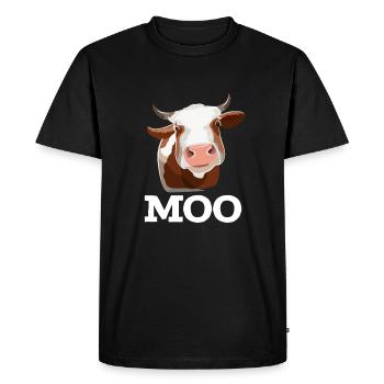 Drôle de vache muh ferme animal humour - T-shirt Premium bio Homme - noir - Devant - Nico (187cm)