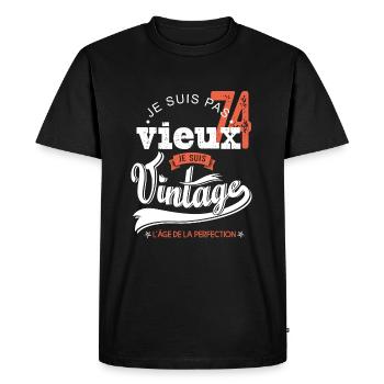 Je suis vintage cadeau humour anniversaire 74 ans - T-shirt Premium bio Homme - noir - Devant - Nico (187cm)