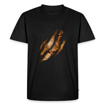 Lion Claw Cat Safari King - Men's Premium Organic T-Shirt - black - Front - Nico (187cm)