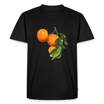Orange Art Botanical Food Gardener - Men's Premium Organic T-Shirt - black - Front - Nico (187cm)
