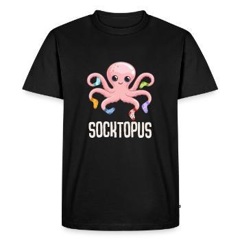 Kawaii Octopus Cute Octopus Sea Creature - Men's Premium Organic T-Shirt - black - Front - Nico (187cm)
